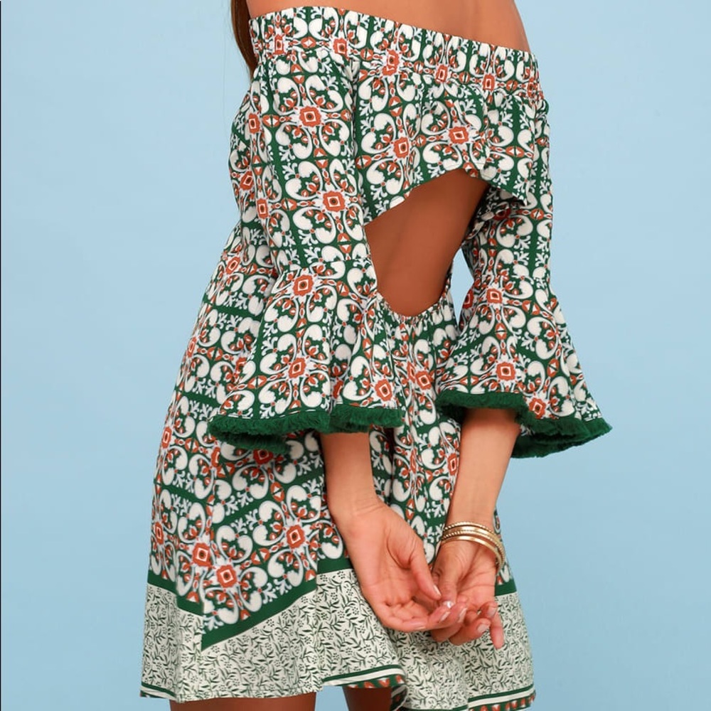 Boho off-the-Shoulder Mini Dress